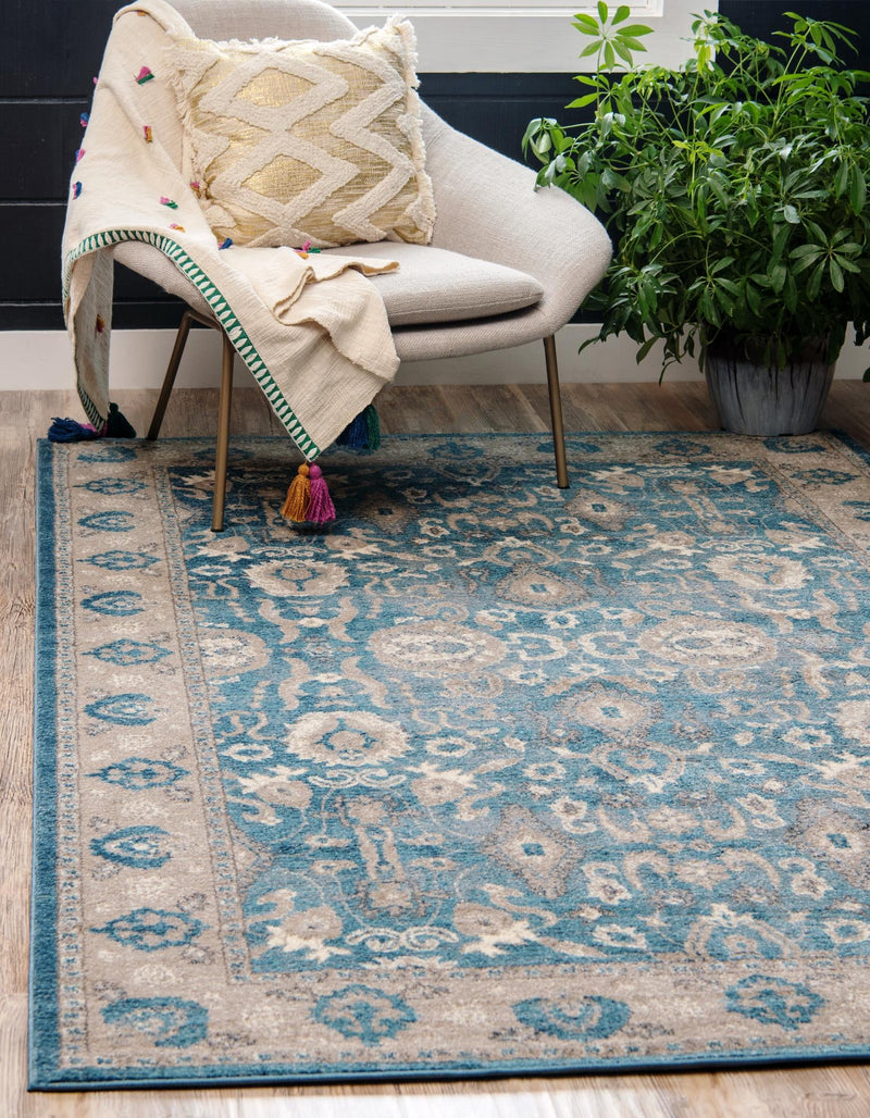 Salzburg Elegance Collection Area Rug -  Mozarteum Rectangle Light Blue  lifestyle 4
