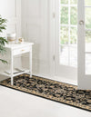 Isfahan Elegance Collection Area Rug - Naghsh-e Jahan (Black) Runner Black  lifestyle 25