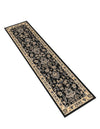 Isfahan Elegance Collection Area Rug - Naghsh-e Jahan (Black) Runner Black  lifestyle 59