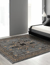 Tabriz Tapestries Collection Area Rug - Azerbaijan (Gray) Square Gray  lifestyle 37