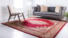 Tabriz Tapestry Collection Area Rug - Azerbaijan (Burgundy) Square Burgundy  lifestyle 29