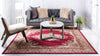 Tabriz Tapestry Collection Area Rug - Azerbaijan (Burgundy) Square Burgundy  lifestyle 32