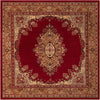 Tabriz Tapestry Collection Area Rug - Azerbaijan (Burgundy) Square Burgundy  lifestyle 22