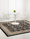 Isfahan Elegance Collection Area Rug - Naghsh-e Jahan (Black) Square Black  lifestyle 26