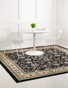 Isfahan Elegance Collection Area Rug - Naghsh-e Jahan (Black) Square Black  lifestyle 65