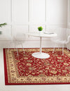 Isfahan Elegance Collection Area Rug - Naghsh-e Jahan (Burgundy) Square Burgundy  lifestyle 74