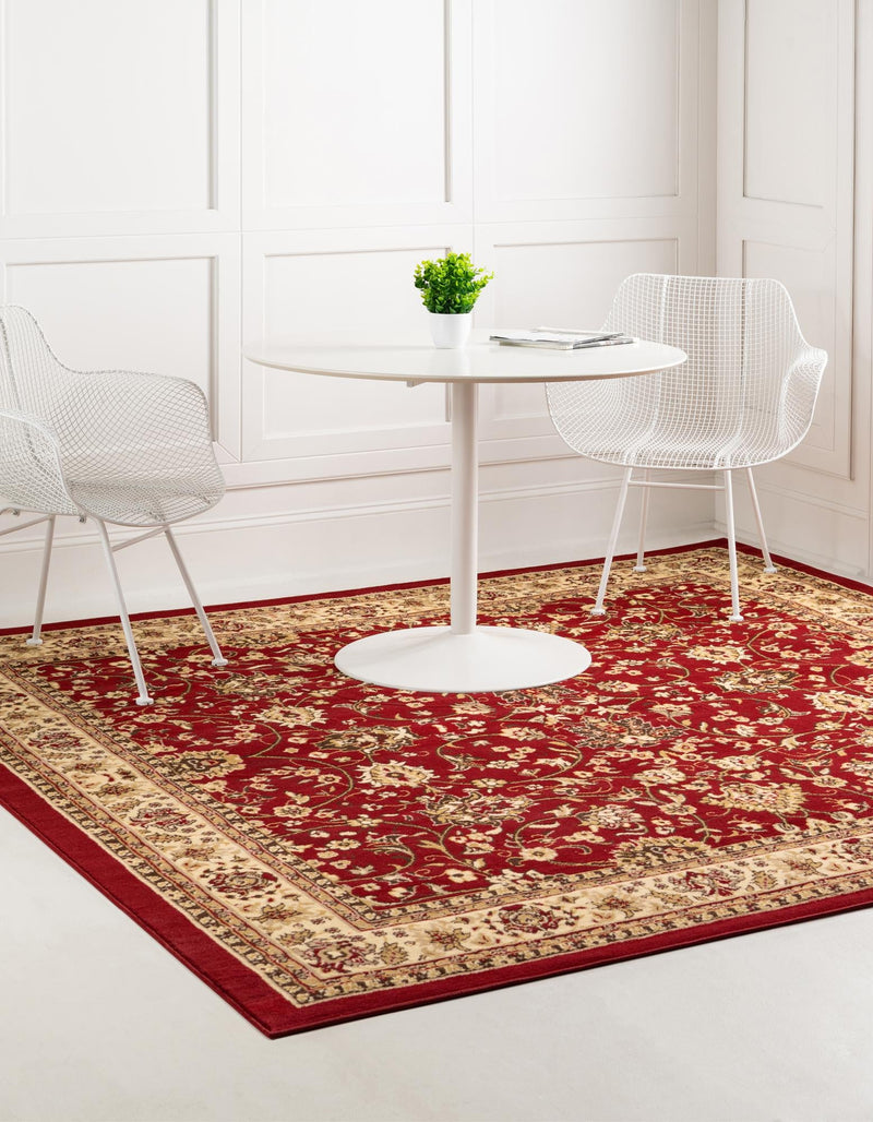 Isfahan Elegance Collection Area Rug - Naghsh-e Jahan (Burgundy) Square Burgundy  lifestyle 75