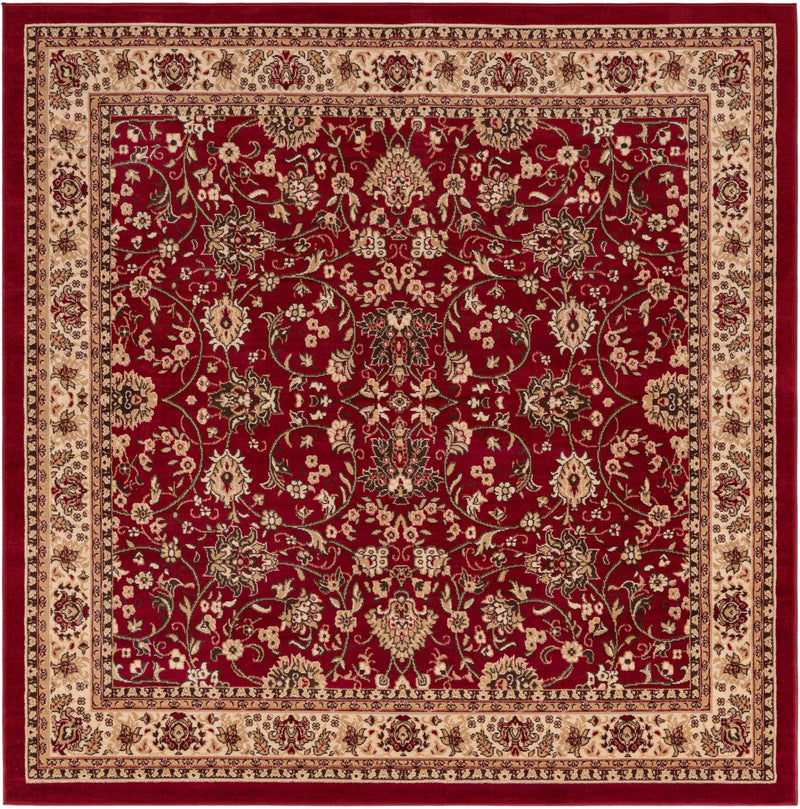 Isfahan Elegance Collection Area Rug - Naghsh-e Jahan (Burgundy) Square Burgundy  lifestyle 21