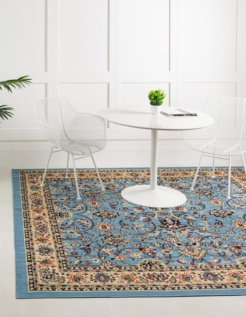 Isfahan Elegance Collection Area Rug - Naghsh-e Jahan (Light Blue) Square Light Blue  lifestyle 21