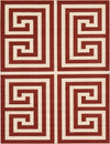 Aegean Labyrinth Collection Area Rug -  Mykonos Rectangle Terracotta  lifestyle 7