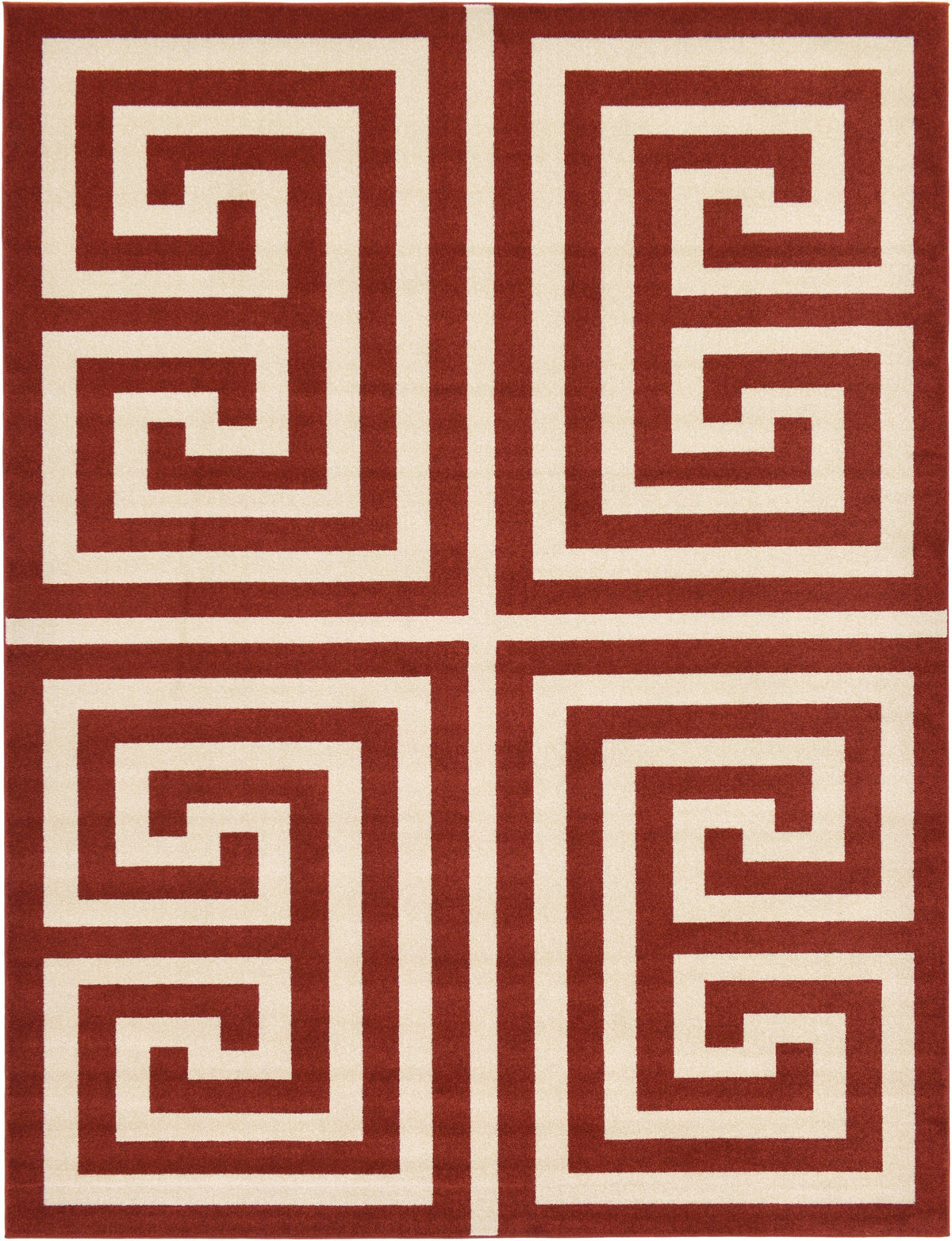 Aegean Labyrinth Collection Area Rug -  Mykonos Rectangle Terracotta  lifestyle 7
