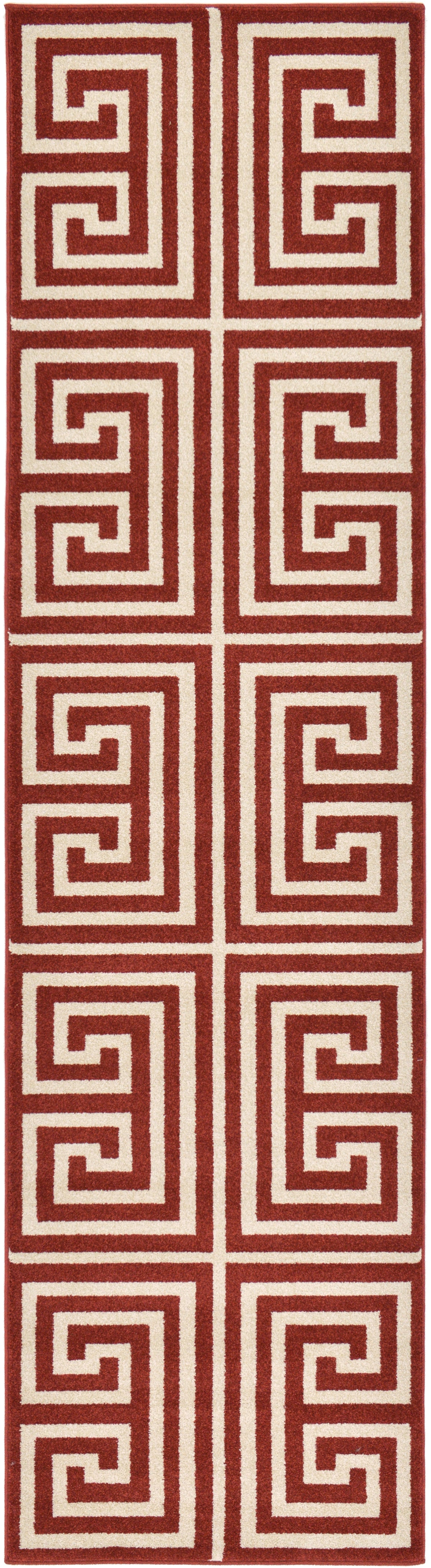 Aegean Labyrinth Collection Area Rug -  Mykonos Runner Terracotta  lifestyle 99