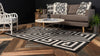 Aegean Labyrinth Collection Area Rug -  Mykonos Rectangle Black  lifestyle 7