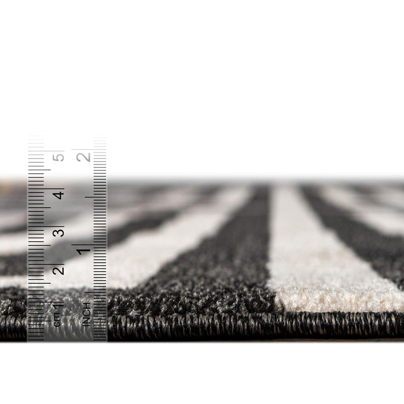 Aegean Labyrinth Collection Area Rug -  Mykonos Rectangle Black  lifestyle 32