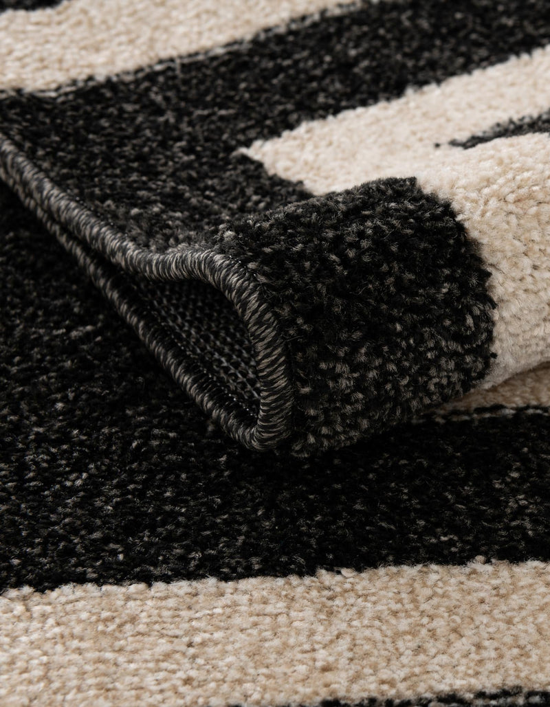 Aegean Labyrinth Collection Area Rug -  Mykonos Rectangle Black  lifestyle 33