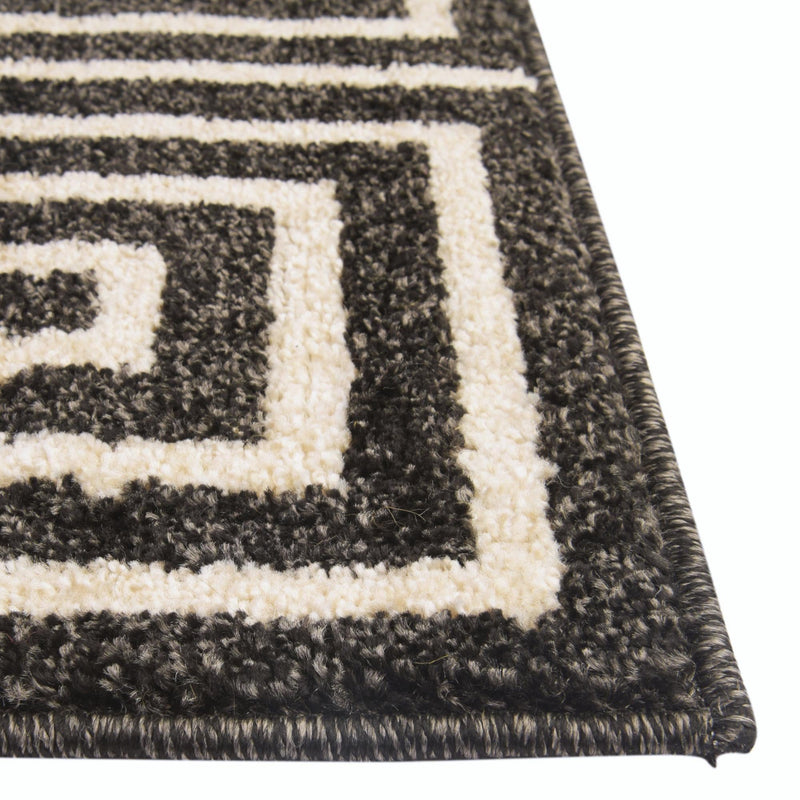 Aegean Labyrinth Collection Area Rug -  Mykonos Rectangle Black  lifestyle 34