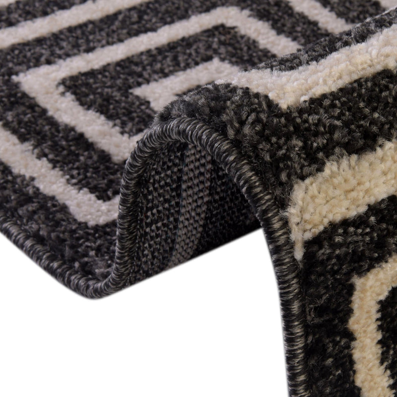 Aegean Labyrinth Collection Area Rug -  Mykonos Rectangle Black  lifestyle 37