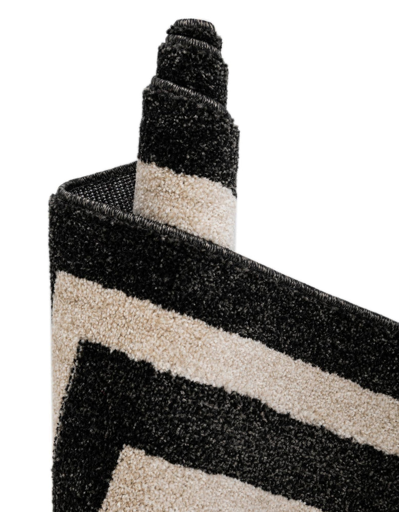 Aegean Labyrinth Collection Area Rug -  Mykonos Rectangle Black  lifestyle 38