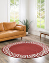Aegean Labyrinth Collection Area Rug -  Santorini Round Terracotta  lifestyle 119