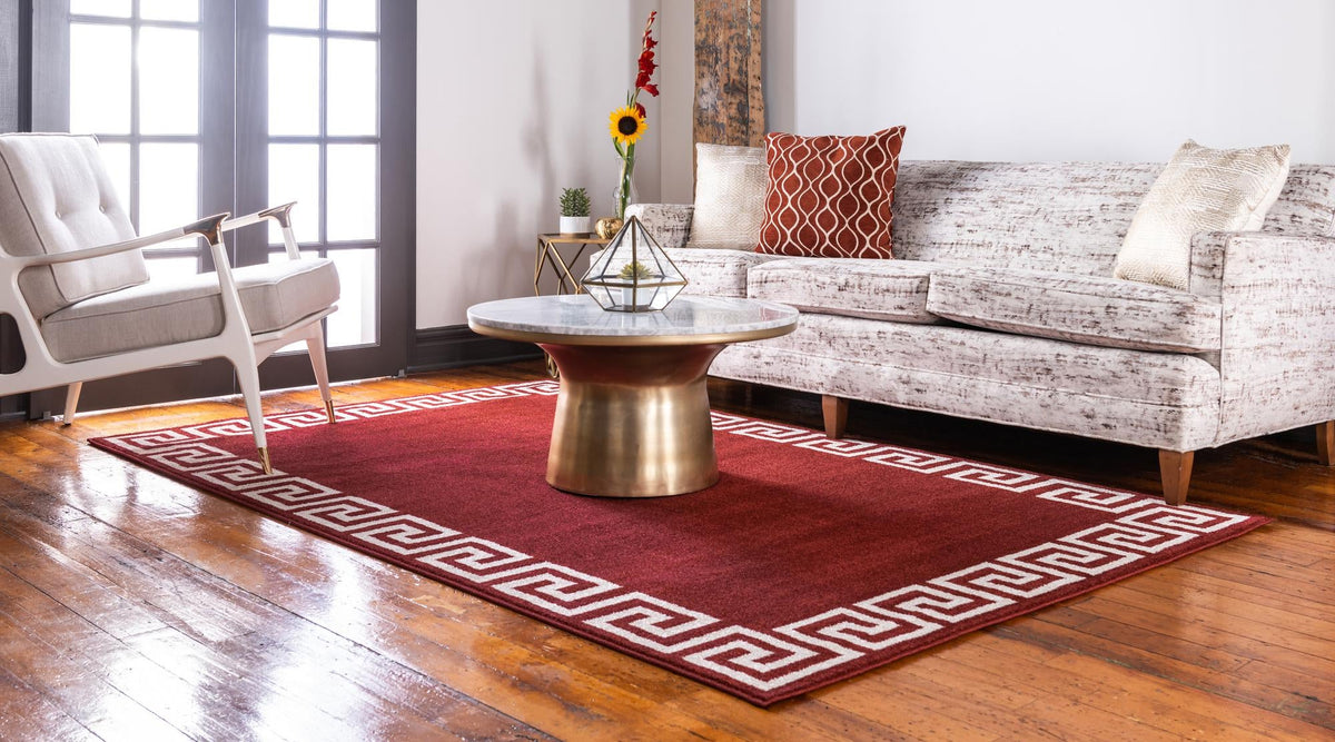 Aegean Labyrinth Collection Area Rug -  Santorini Rectangle Terracotta  lifestyle 18