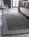 Aegean Labyrinth Collection Area Rug -  Santorini Rectangle Gray  lifestyle 4