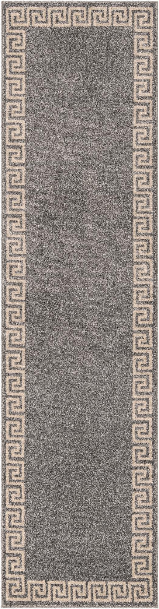 Aegean Labyrinth Collection Area Rug -  Santorini Runner Gray  lifestyle 104