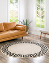 Aegean Labyrinth Collection Area Rug -  Santorini Round Beige and Gray  lifestyle 118