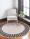 Aegean Labyrinth Collection Area Rug -  Santorini Round Beige and Gray  lifestyle 138