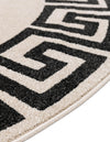 Aegean Labyrinth Collection Area Rug -  Santorini Round Beige and Gray  lifestyle 163