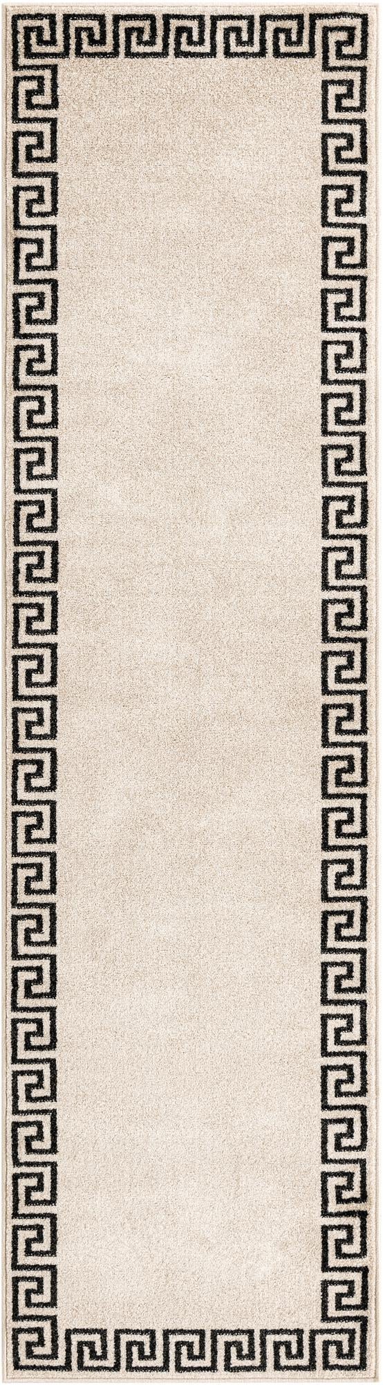 Aegean Labyrinth Collection Area Rug -  Santorini Runner Beige and Gray  lifestyle 99