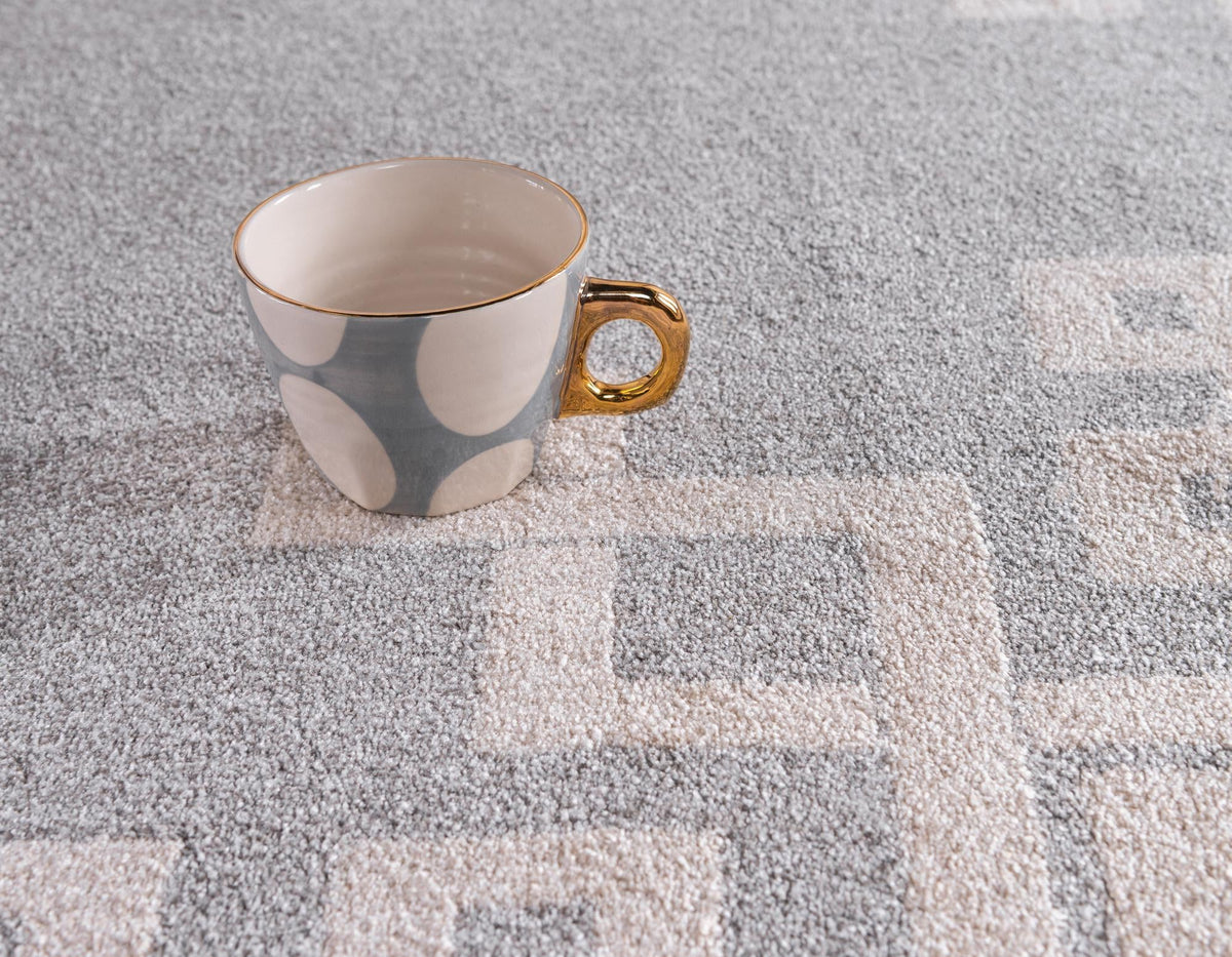 Aegean Labyrinth Collection Area Rug -  Rhodes Rectangle Gray  lifestyle 18