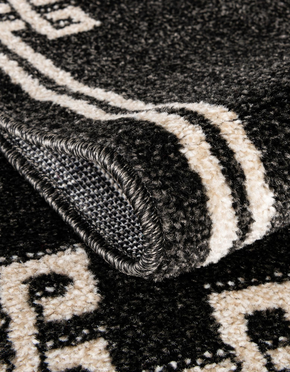 Aegean Labyrinth Collection Area Rug -  Rhodes Rectangle Black  lifestyle 53