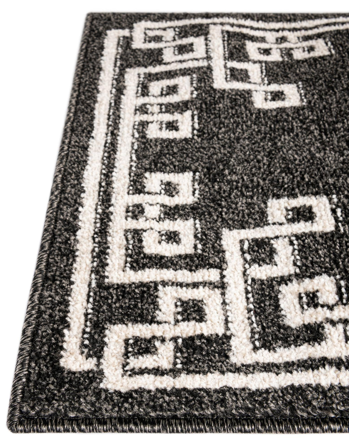 Aegean Labyrinth Collection Area Rug -  Rhodes Rectangle Black  lifestyle 55
