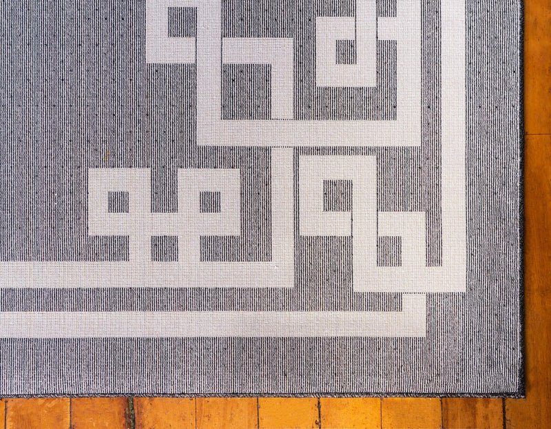 Aegean Labyrinth Collection Area Rug -  Rhodes Rectangle Black  lifestyle 61