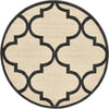 Lattice Gardens Collection Area Rug -  Espaliera Round Beige and Black  lifestyle 67