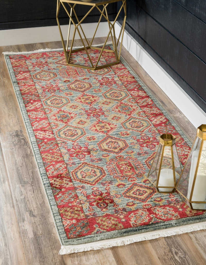 Persian Elegance Collection Area Rug -  Nain Runner Light Blue  lifestyle 13