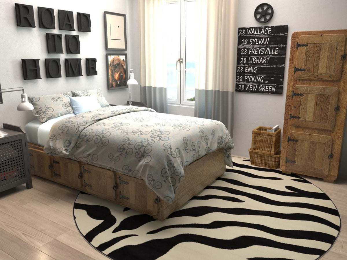 Savannah Sojourn Collection Area Rug -  Okavango Round Ivory  lifestyle 25