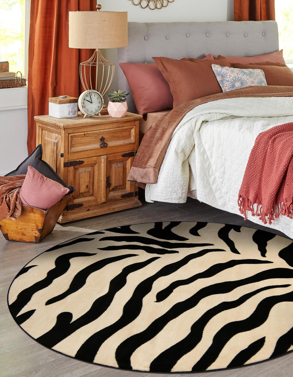Savannah Sojourn Collection Area Rug -  Okavango Round Ivory  lifestyle 36
