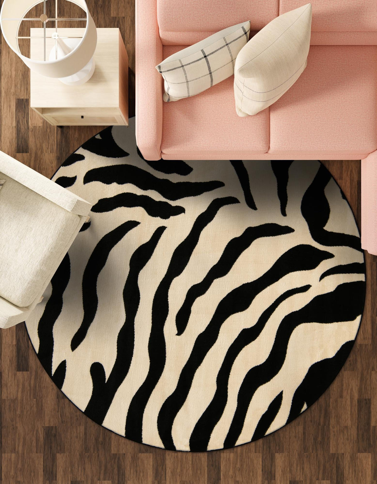 Savannah Sojourn Collection Area Rug -  Okavango Round Ivory  lifestyle 44