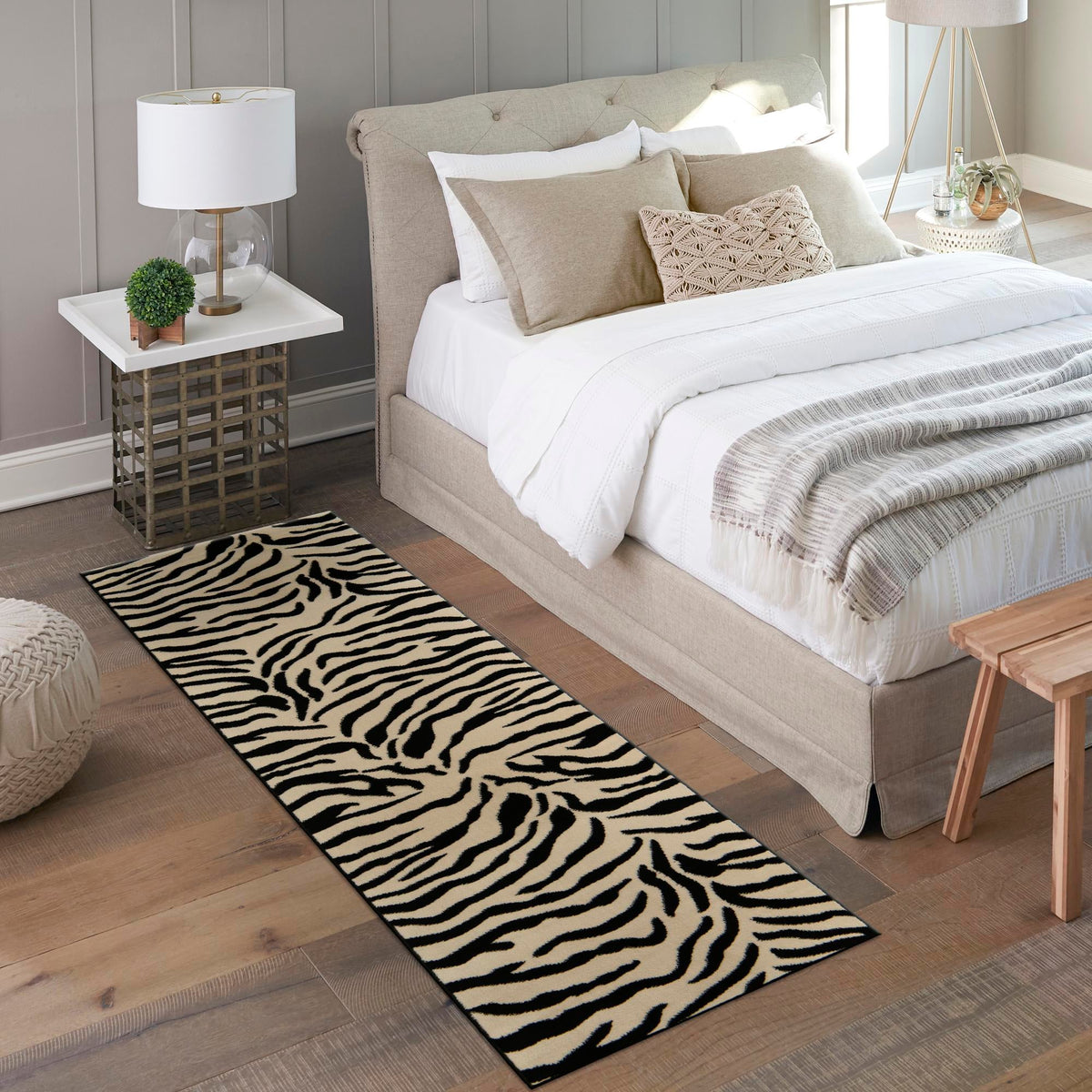 Savannah Sojourn Collection Area Rug -  Okavango Runner Ivory  lifestyle 76