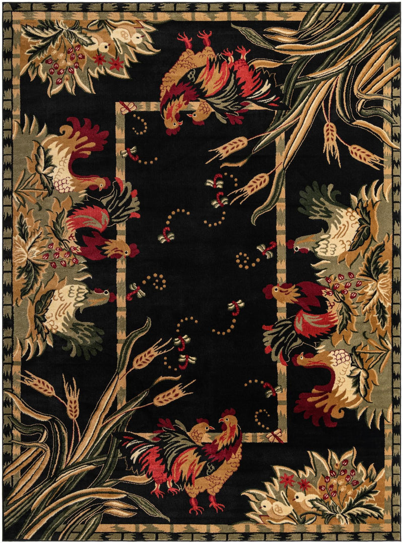 Rural Charm Collection Area Rug - Meadowbrook Rectangle Black  lifestyle 3