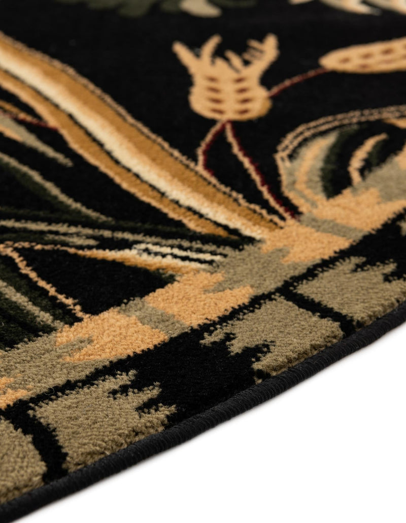 Rural Charm Collection Area Rug - Meadowbrook Round Black  lifestyle 102