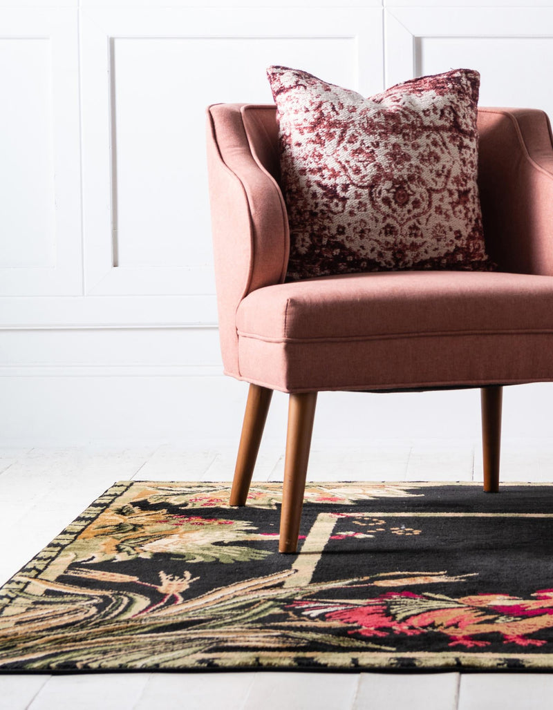 Rural Charm Collection Area Rug - Meadowbrook Square Black  lifestyle 62