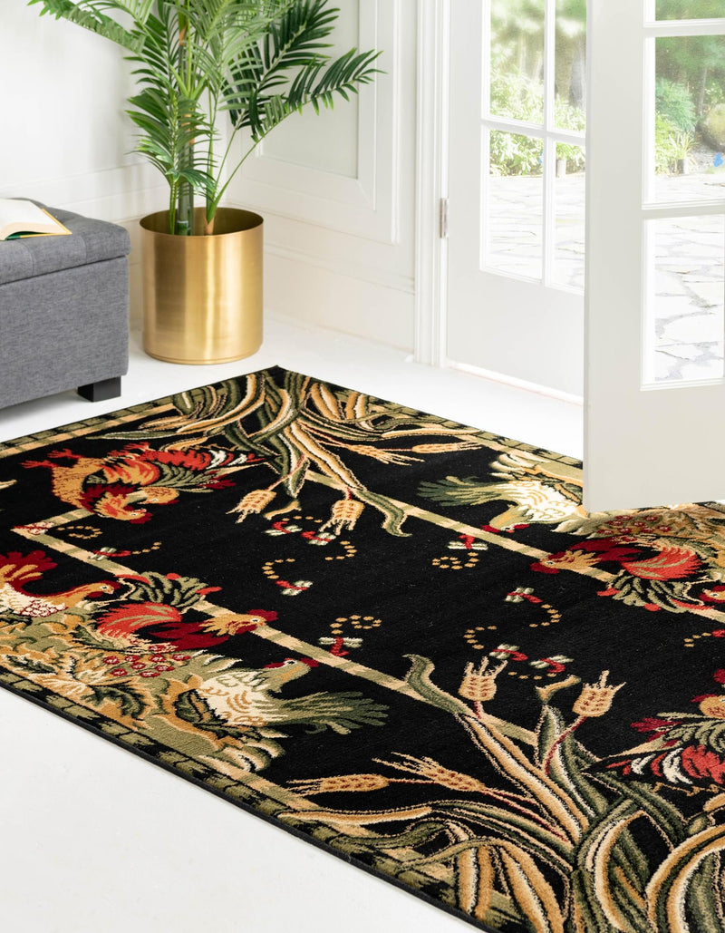 Rural Charm Collection Area Rug - Meadowbrook Rectangle Black  lifestyle 6