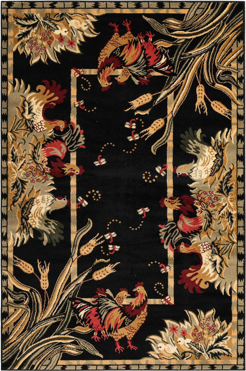 Rural Charm Collection Area Rug - Meadowbrook Rectangle Black  lifestyle 2