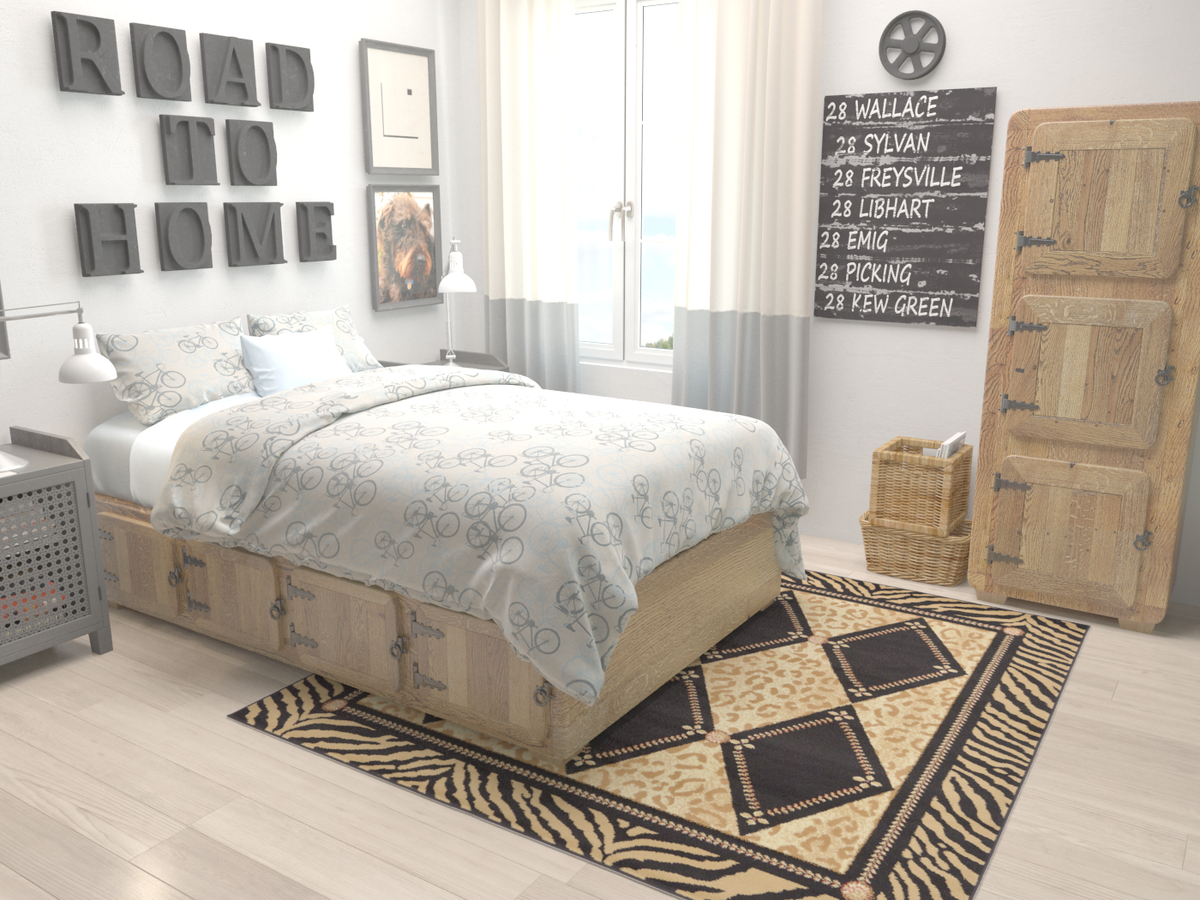 Savannah Sojourn Collection Area Rug -  Namib Square Light Brown  lifestyle 9