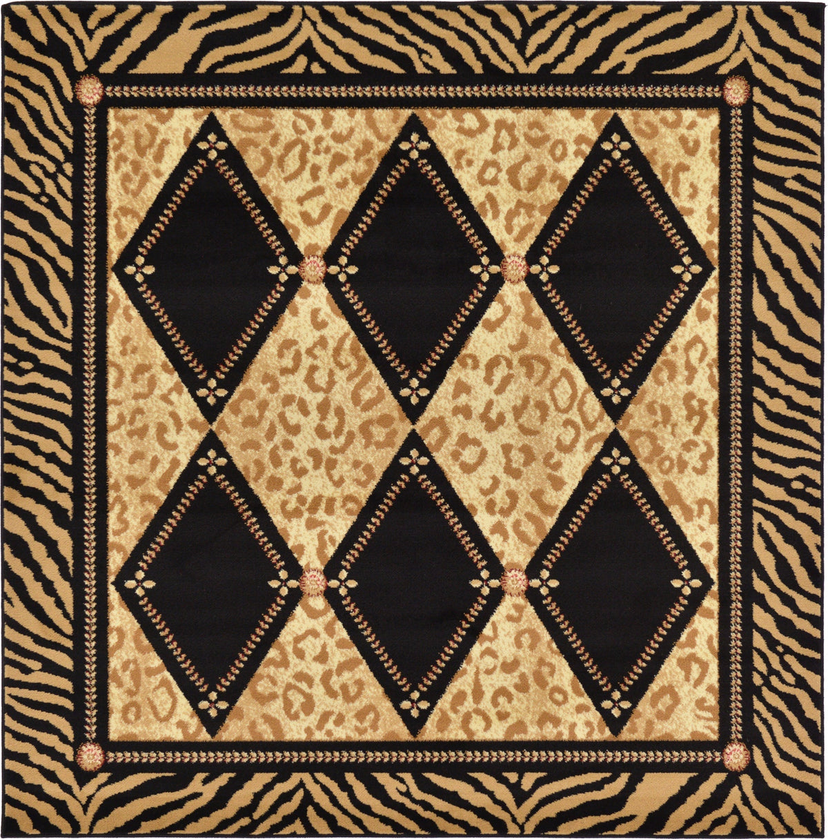 Savannah Sojourn Collection Area Rug -  Namib Square Light Brown  lifestyle 4