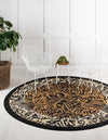 Savannah Sojourn Collection Area Rug -  Kruger Round Light Brown  lifestyle 10