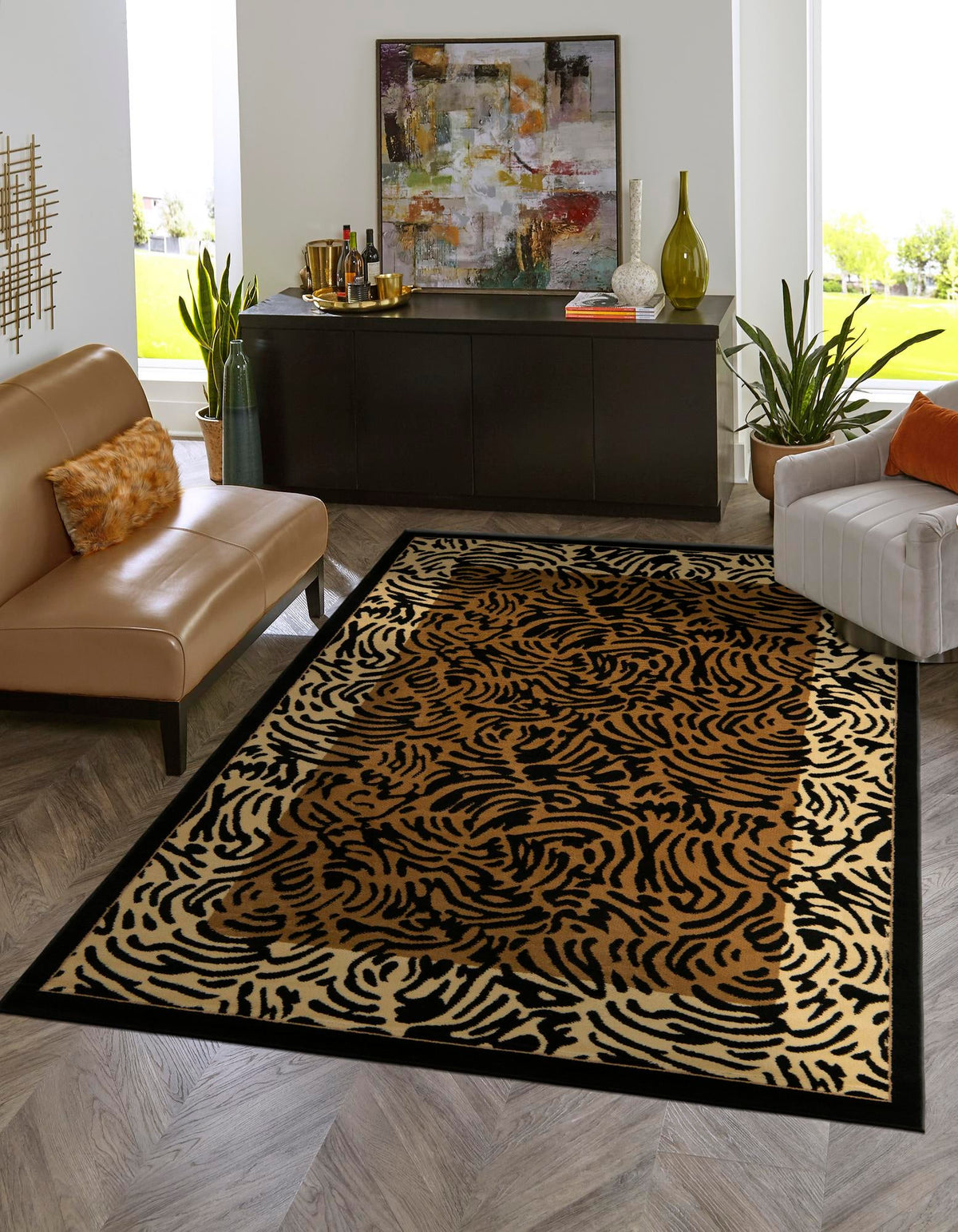 Savannah Sojourn Collection Area Rug -  Kruger Rectangle Light Brown  lifestyle 2