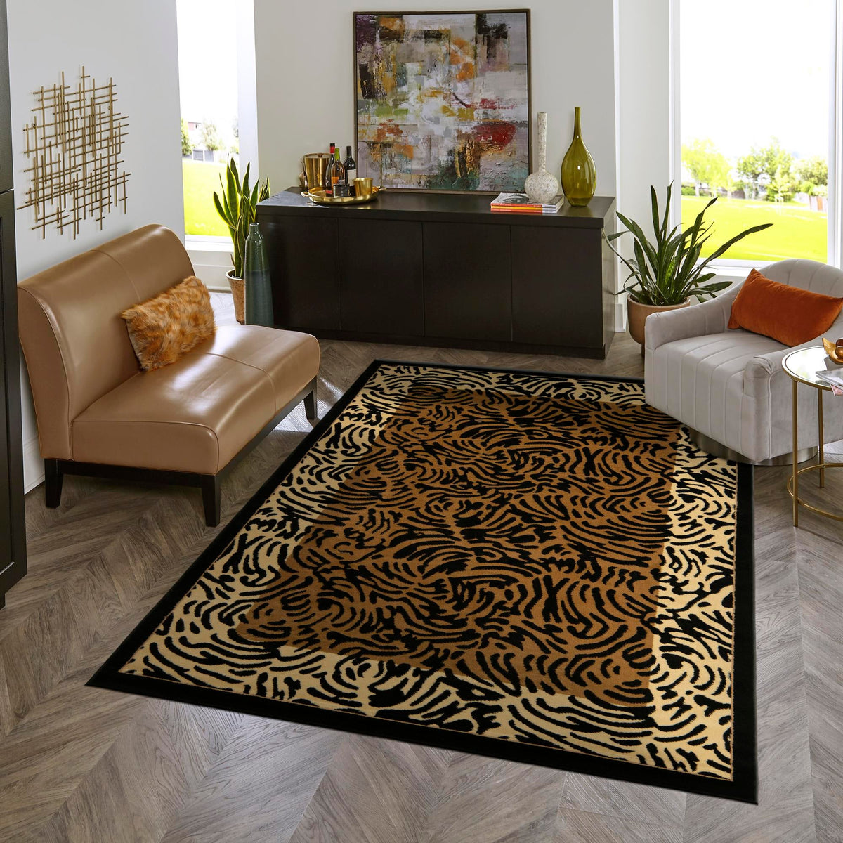 Savannah Sojourn Collection Area Rug -  Kruger Rectangle Light Brown  lifestyle 5